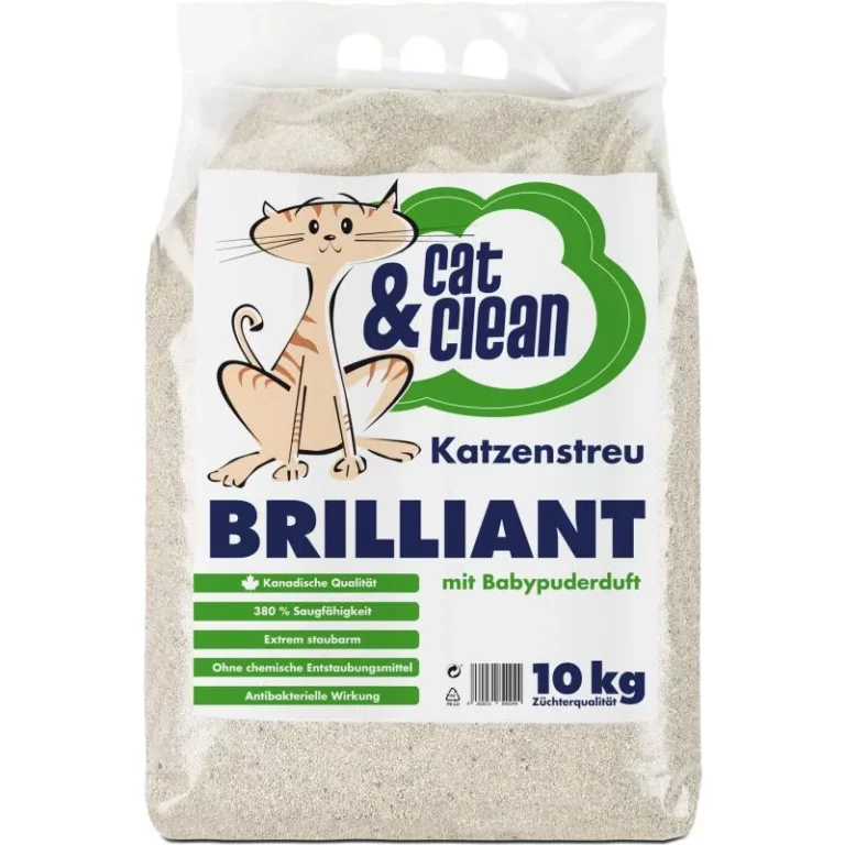 Katzenstreu | Cat & Clean de luxe | Brilliant mit Babypuderduft 10kg