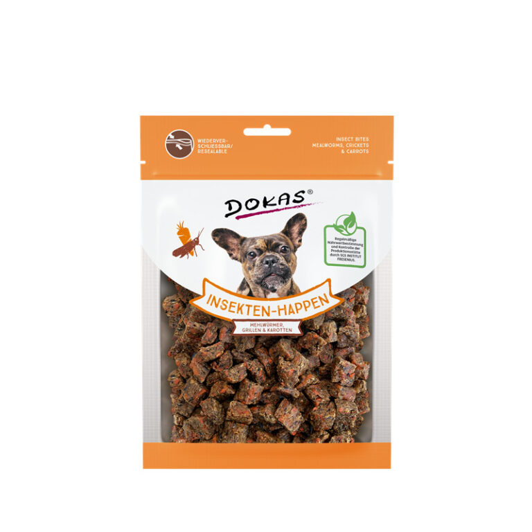 Snacks | DOKAS | Insekten-Happen m. Karotte 100g